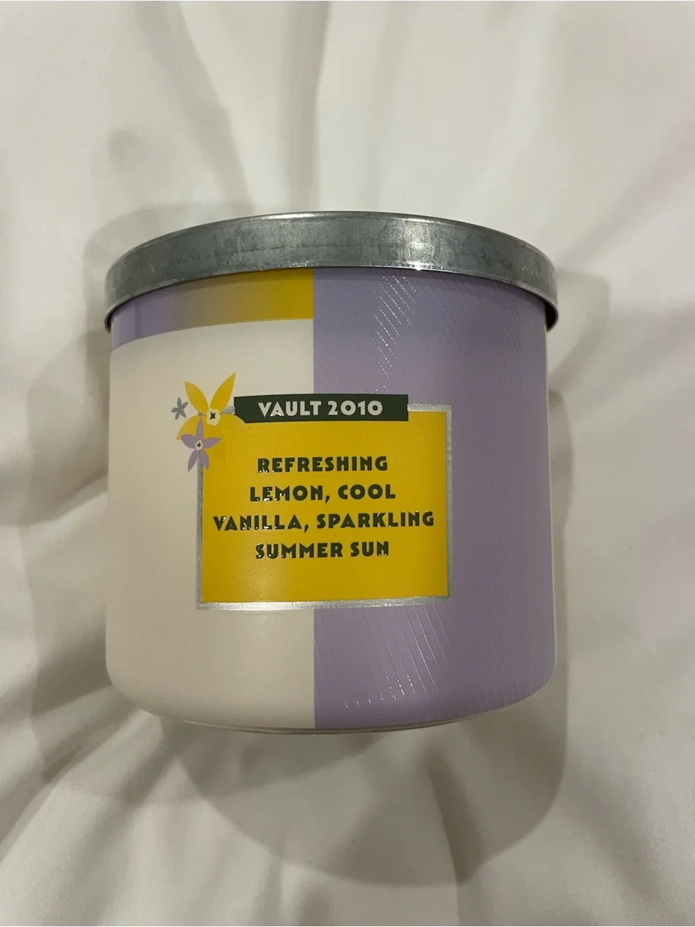 BBW Lemon Vanilla 3 Wick Candle